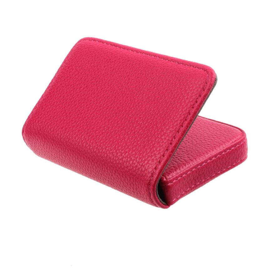 Xiniu Pocket Leather Card Case Exquisite Magnetic Attractive Name Card Case Business Card Box Holder porte carte #0: Red