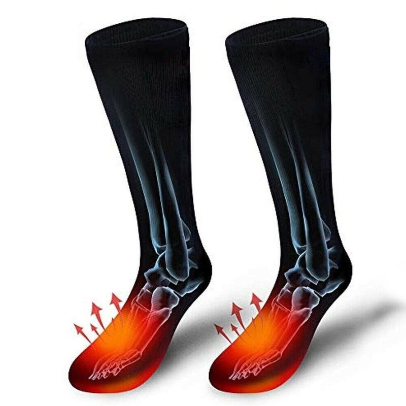 Winter Men Women Electric Heating Socks Thermal Heated Toes And Back Socks Battery Box Foot Warmer Socks Outdoor Equipment