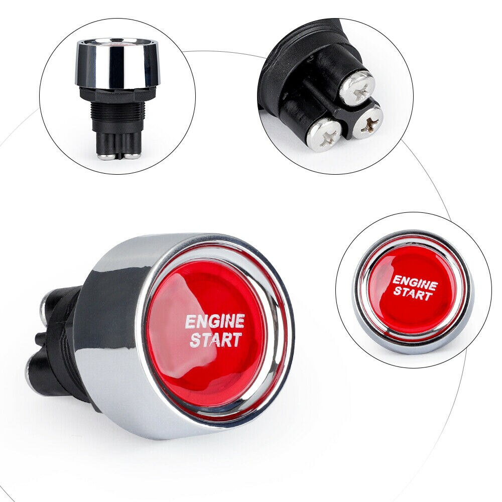 12V/24V 50A Car Engine Start Push Button Keyless Start Button Ignition Starter Car Engine Start Button Auto Accessories