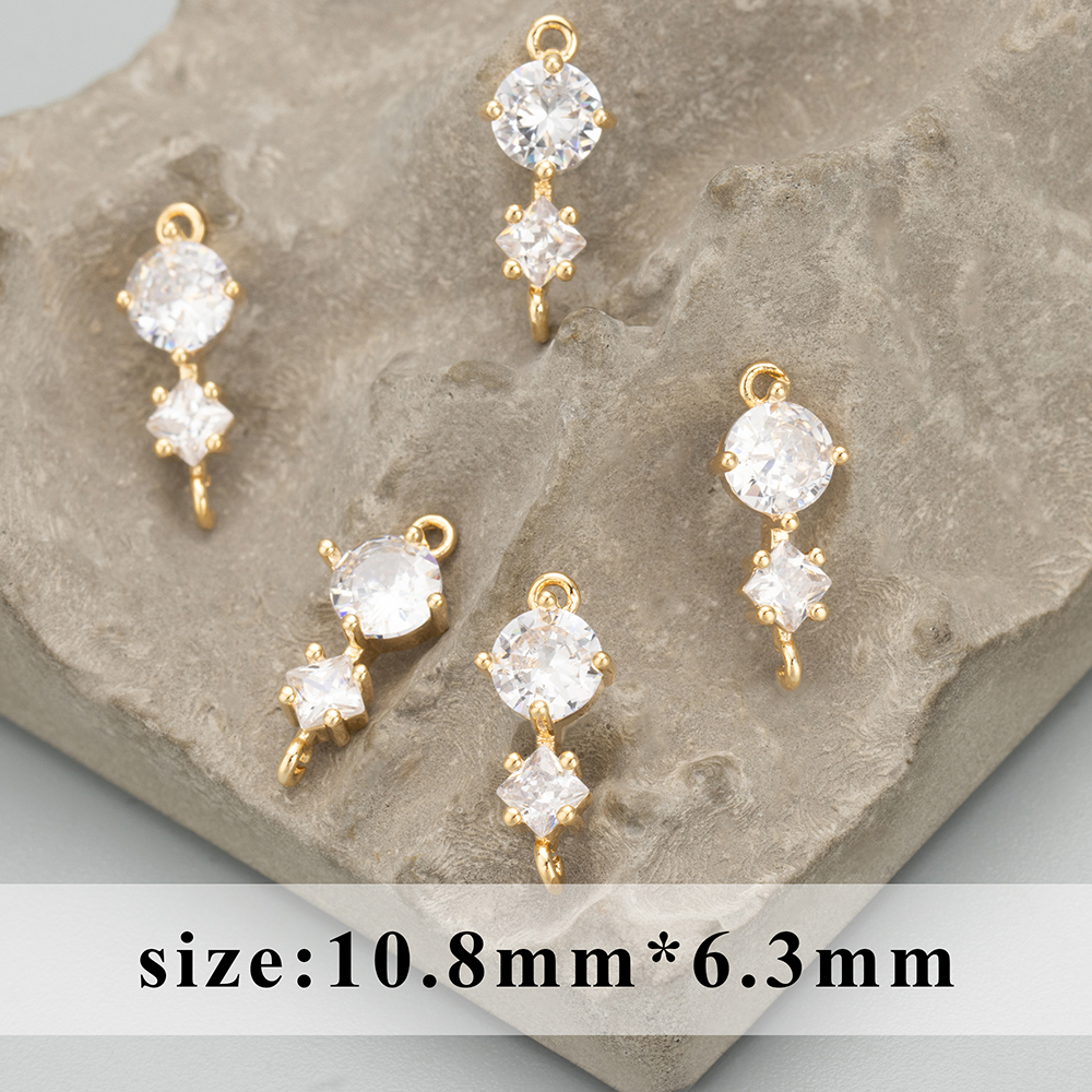 GUFEATHER MC73, accesorios de joyería, chapado en rodio de oro de 18k, sin níquel, cobre, circonita, fabricación de joyas, dijes, colgantes diy, 10 unids/lote: Morado