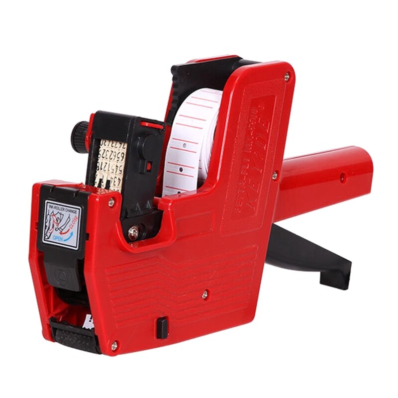 Máquina de marcado de etiquetas de 8 dígitos, marcador de etiquetas de una sola fila para supermercado, centro comercial, tienda minorista, de mano, MX-5500: Red