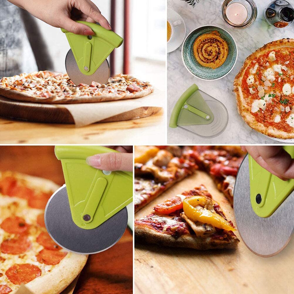 Stainless Steel Pizza Cutter Pizza Wheel Cutter With Cover Wheel Slicer Roller Dough Pizza Slicer Cutter Baking Accessories