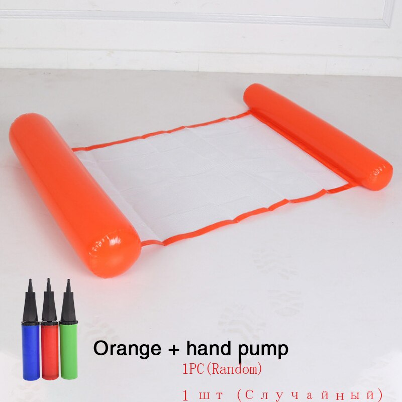 Hamaca inflable de agua para piscina, colchón de aire flotante para exteriores, playa, silla para dormir: Orange