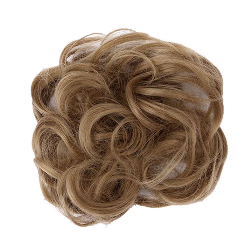 Hair Circle Wigs Synthetic Hair Ring Messy Wrap For Hair Extension Donut Curly Elastics Women Hairs Tail Ponytail Accessory: B
