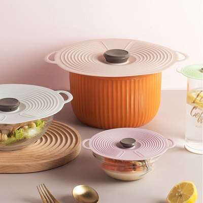 1 pçs recipiente selado fresco-mantendo tampa utensílios de cozinha silicone tampa alimentos forno microondas à prova de vazamento silicone tampa da cozinha ferramentas