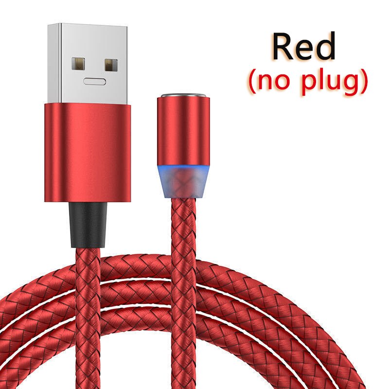 Plugue magnético redondo do cabo 8 pinos tipo c micro usb c plugues de carregamento rápido carregador do ímã do telefone plugue para o iphone 1m linha chargering: red (not plug)