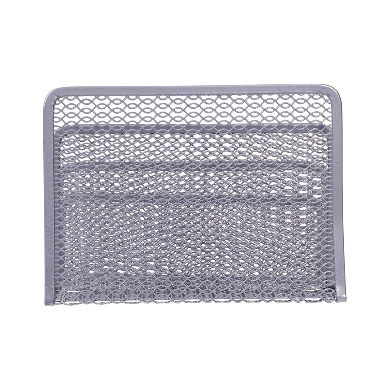 Metal Office Mesh Bin & Desk Organiser Set Stationery Tidy Letter Holder, Letter Sorter Silver