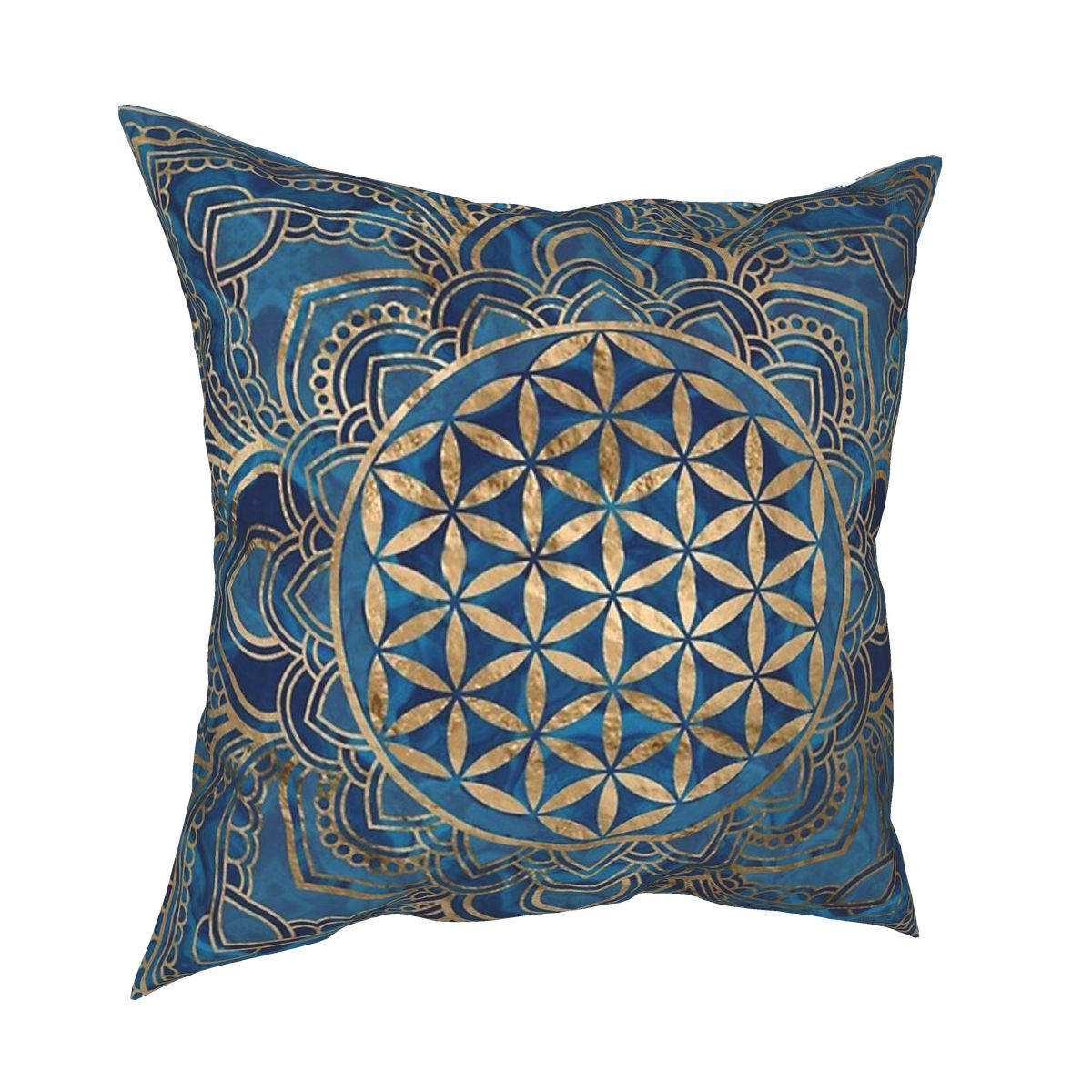 Lotus mandala pudebetræk boligindretning mønster boheme boho puder pude til hjemmet polyester dobbeltsidet print: 30 x 30cm 12 x 12in