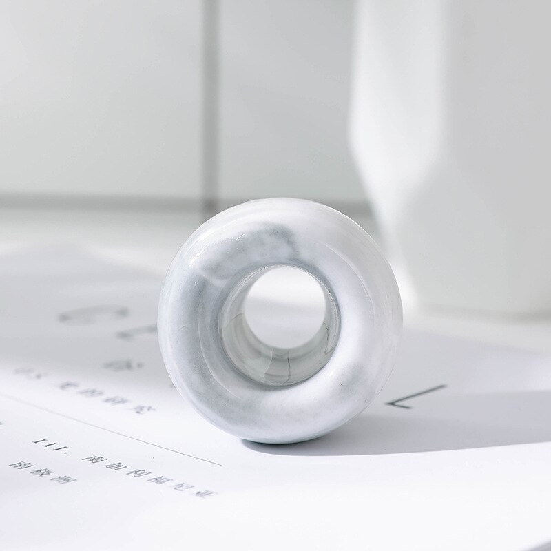 Marbling Donut Tandenborstelhouder Creatieve Keramische Base Frame Voor Paar Tandenborstel Plank Opbergrek Toiletartikelen