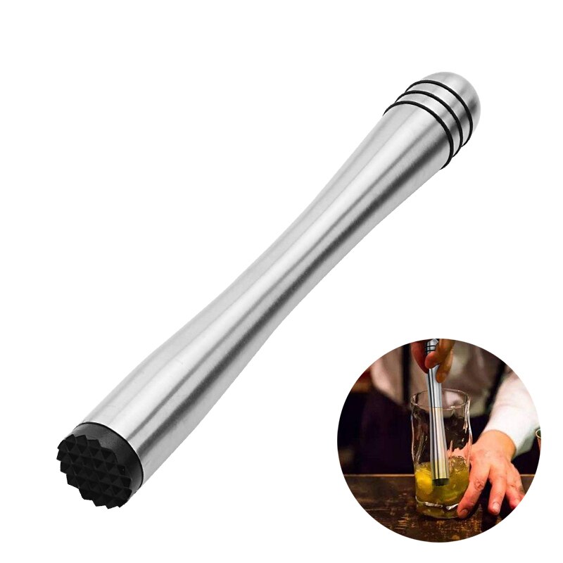 Obr rustfrit stål cocktail muddler bar omrører gør-det-selv ismixer mojito drink frugtværktøj bartendere muddler knust is barware: Default Title