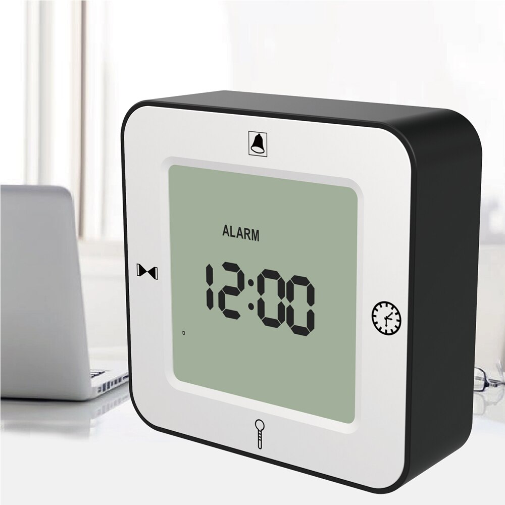 Electronic LCD Table Alarm Clock Cube digital with Calendar &amp; Thermometer&amp;Count down Timer bedside Battery Operated for home