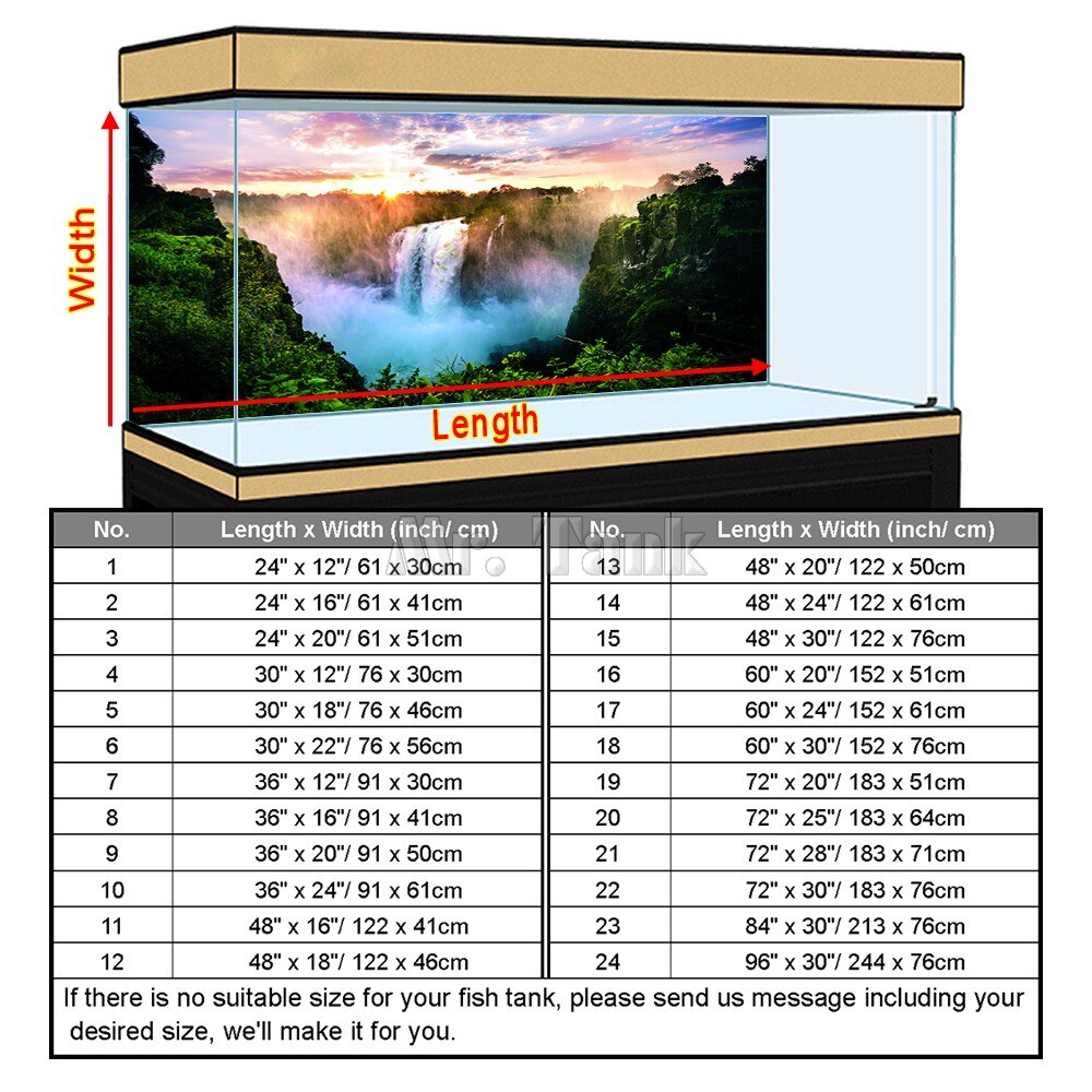 Aquarium achtergrondposter op maat met zelfklevende waterval pvc aquarium decoratie accessoires landschapsbehang