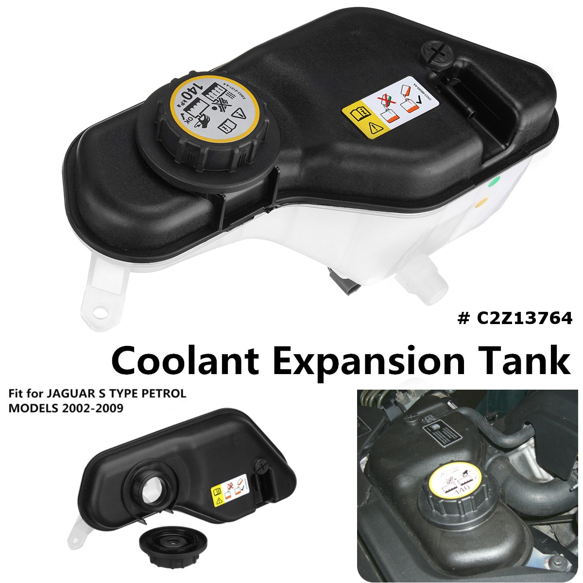 Uitbreiding Koelvloeistof Tank Met Sensor & Cap C2Z13764 Voor Jaguar S Type 2002 Benzine Modellen