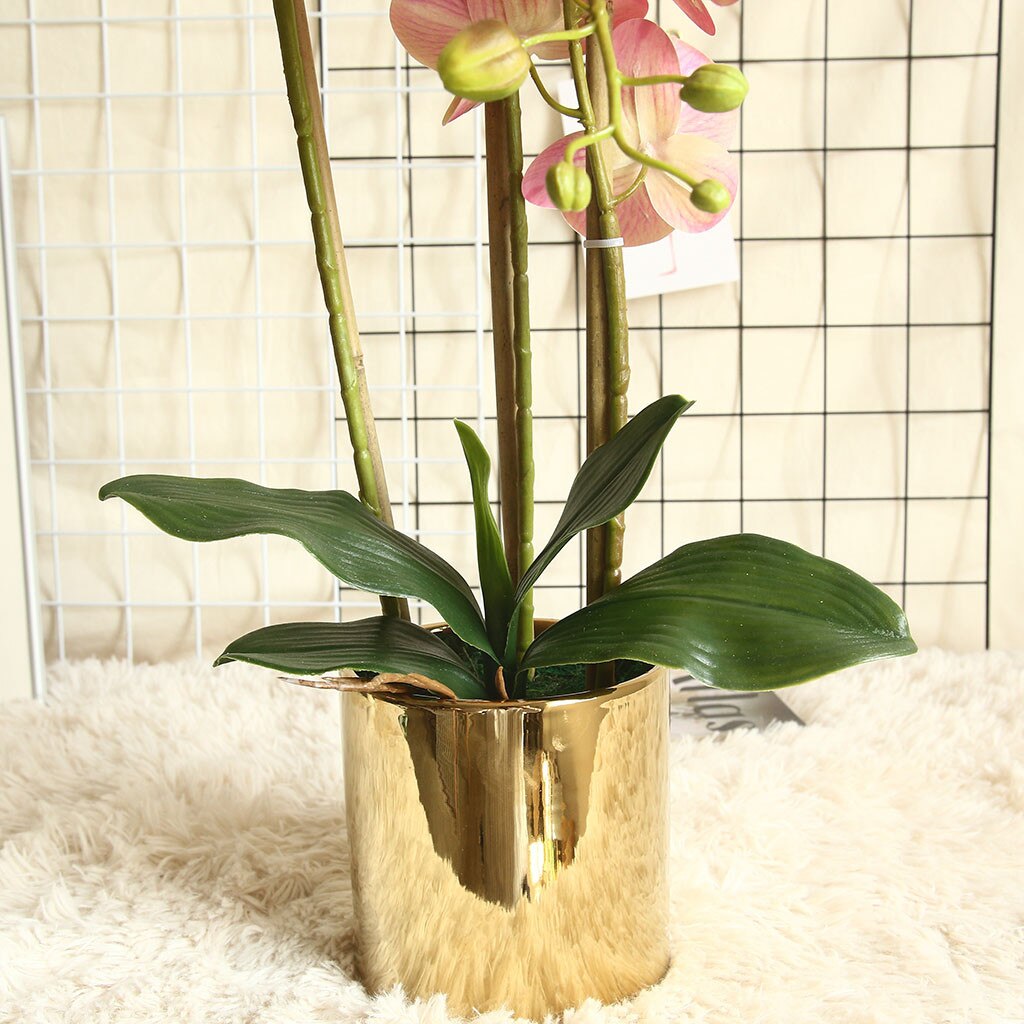 Phalaenopsis Leaf Orchid Artificial Flower Plant Wedding Decoration INS Wind