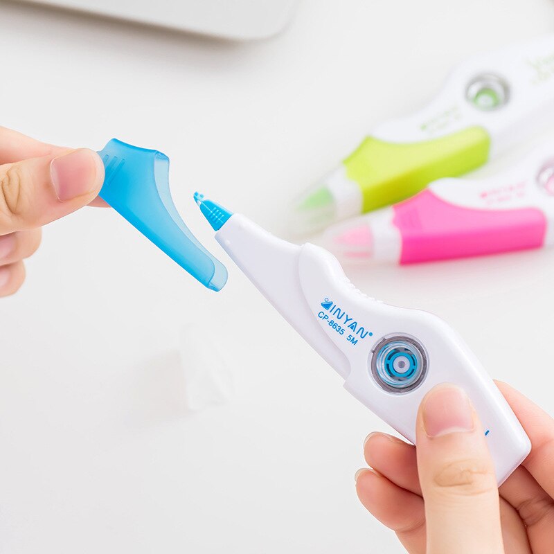 Korea simple papirvarer strimmel type korrekturtape 3 farver tilfældigt læringsværktøj forsyninger korrektur forsyninger