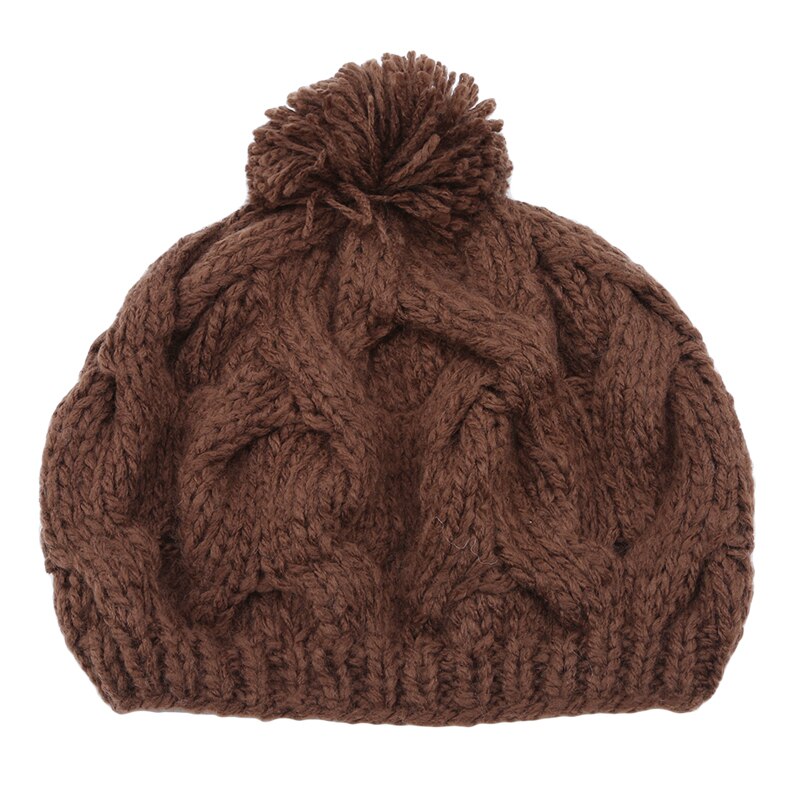 Dames wintermutsen warme wollen gedraaide gebreide mutsen mutsen voor dames hardloopmutsen: Roze