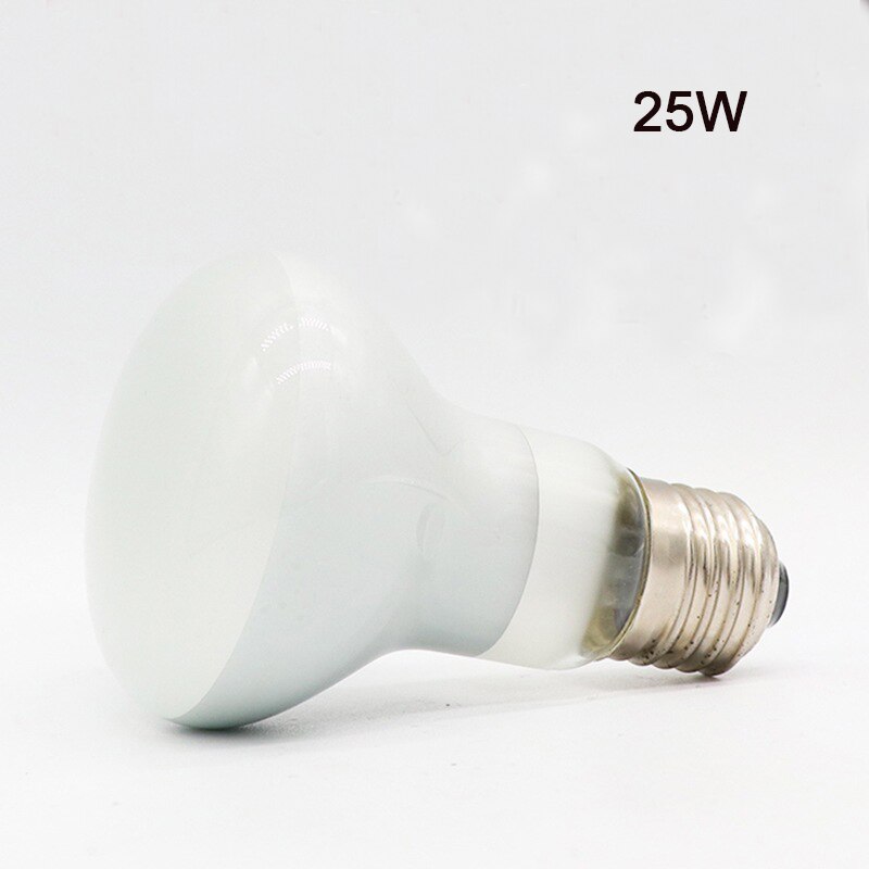 Lámpara calefactora para reptiles, luz roja cálida de noche, aislamiento térmico para lagartos, tortugas, iluminación de animales: White-25W