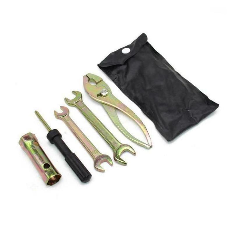 Llave inglesa Universal para bujía de motocicleta, Kit de herramientas de enchufe, herramienta de reparación de motocicletas de aleación de aluminio, alicates, llaves, destornillador: Default Title