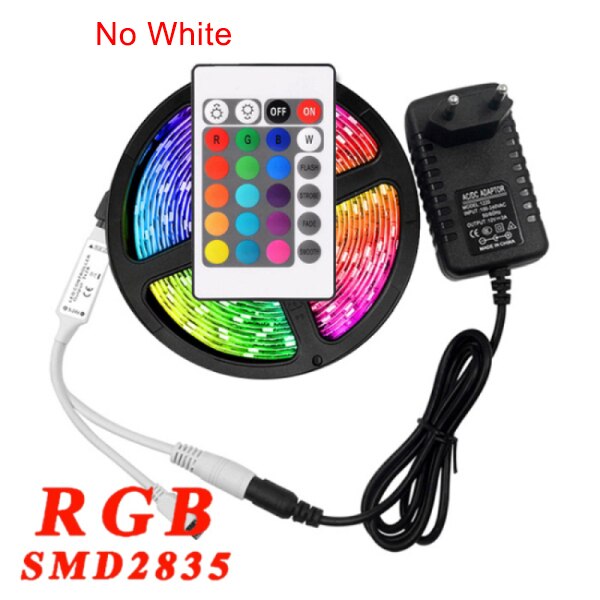 Waterdichte Rgb Led Strip 2835 5M 10M 15M Led String DC12V Fiexble Licht Led Lint Tape Led string Lights Tape Verlichting: RGB-IR Controller / Non Waterproof / 15M