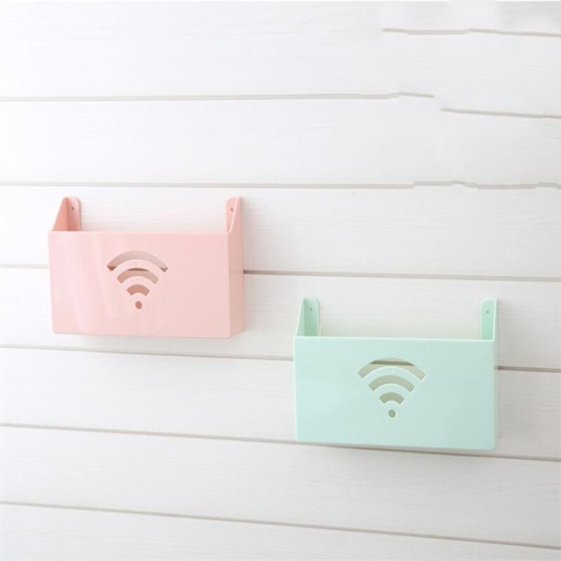 Caja de almacenamiento para enrutador colgante de pared, soporte de caja de estantería Wifi, organizador de almacenamiento de Cable de soporte de placa de enchufe montado en la pared