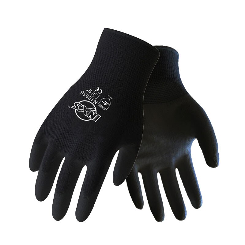 INXS 12 paires Polyester Nylon PU revêtement sécurité travail gants pour constructeurs pêche jardin travail anti-dérapant gants de