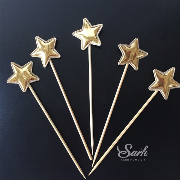 5PCS Pink Pearl Polished Butterfly Cake Topper with Toothpick Cake Decoration for Wedding Birthday Party: CK920F