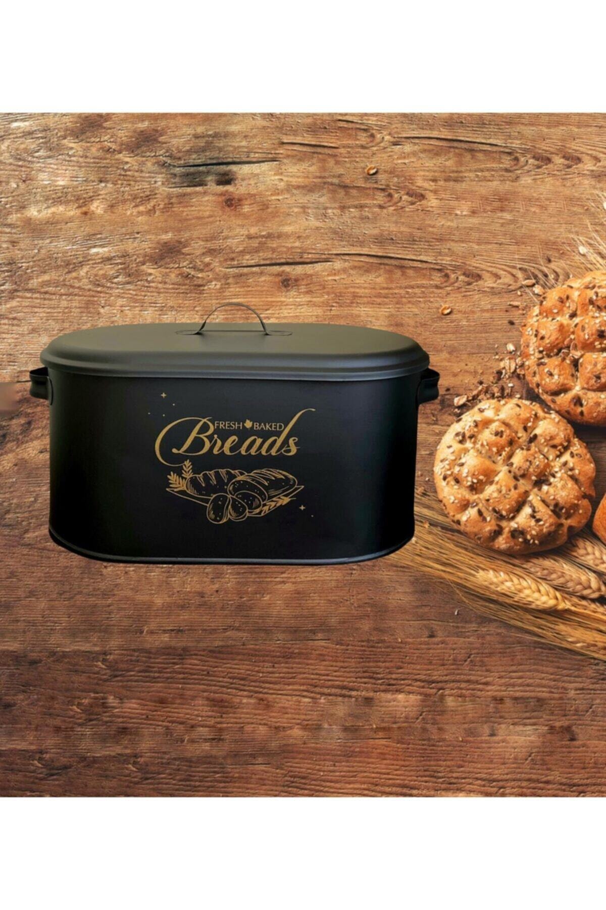 Metal Decorative Bread Box, Home, Kitchen, Office, Organiser, Bread Cabinet Breadstuff: Black