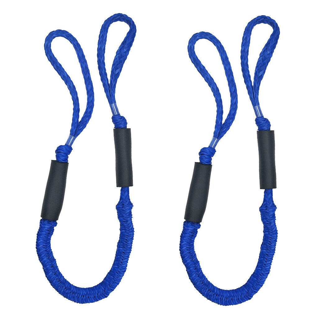 2 stk 122cm kajak tilbehør marine fortøjning reb båd bungee dock line anker reb bungee cord dock line båd tilbehør: Blå