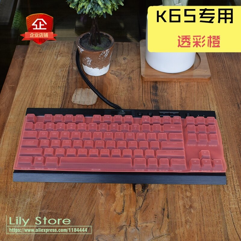 Cubierta de teclado mecánico para juegos Corsair K63 rojo K65 RGB LUX Rapidfire piel película Oficina teclado de escritorio cubierta antipolvo: orange