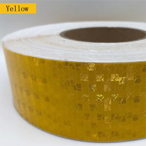 Cinta adhesiva reflectante de advertencia de seguridad, película reflectante de 5cm x 10M, para motocicletas y coches: 50mmx10M yellow