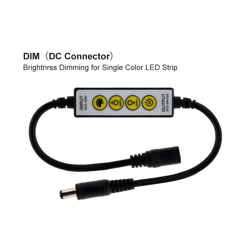 Mini 4 taster led strip controller lysdæmper switch  dc5v-12v til enkelt farve / dobbelt hvid / rgb / rgbw / rgb+cct led strip lys