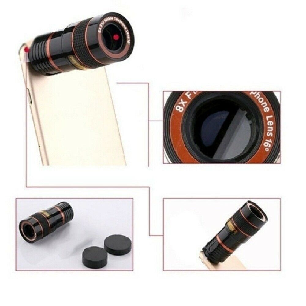 Optische Zoom 8X Mobiele Telefoon Telescoop Lens Hd Telescoop Camera Lens Met Clip Voor Iphone X 8 7 Samsung S8 s9 Xiaomi Universele