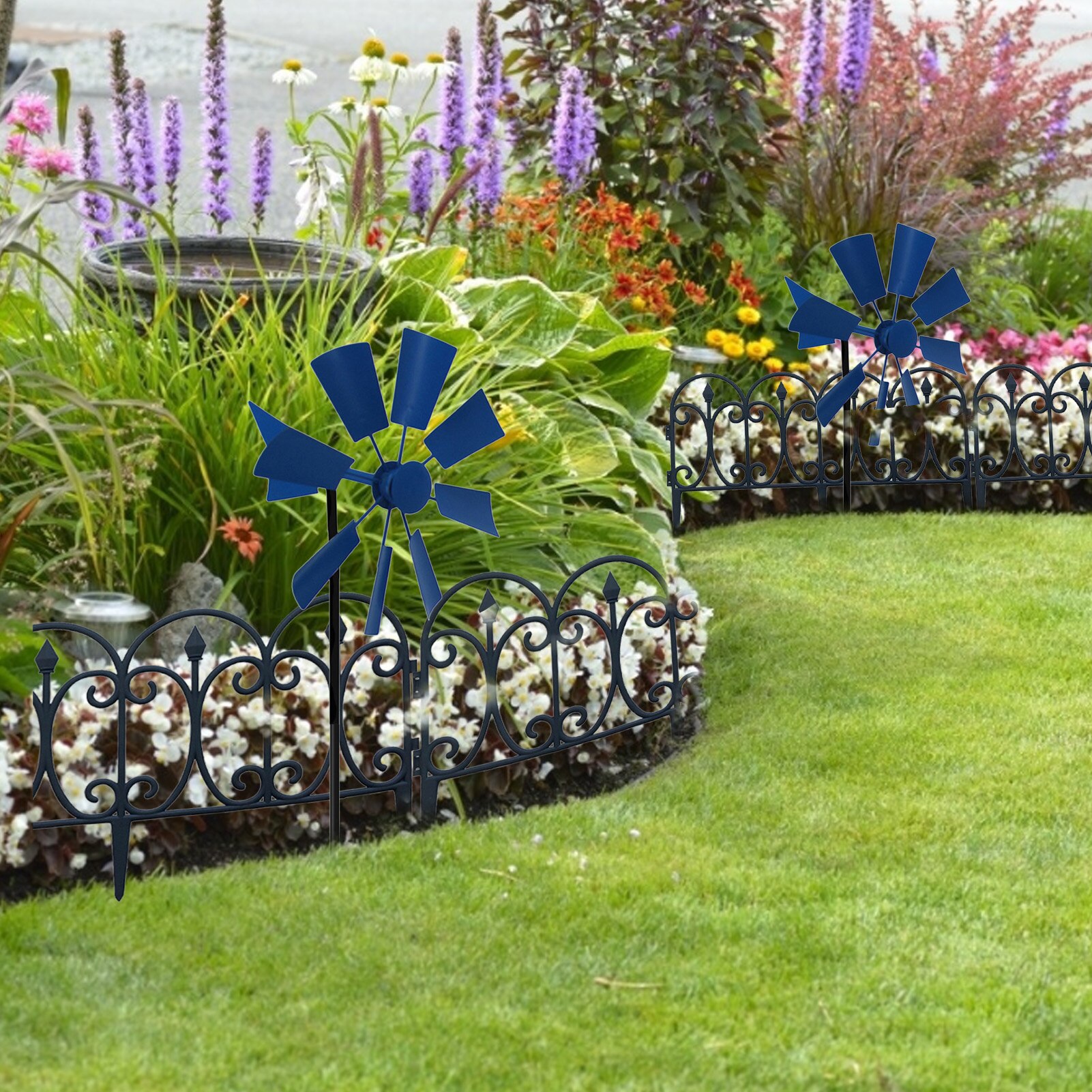 Garden Windmill Modern Outdoor Iron Lawn Windmill Wind Spinner Suitable For Home Lawn Decoration Garden Artwork