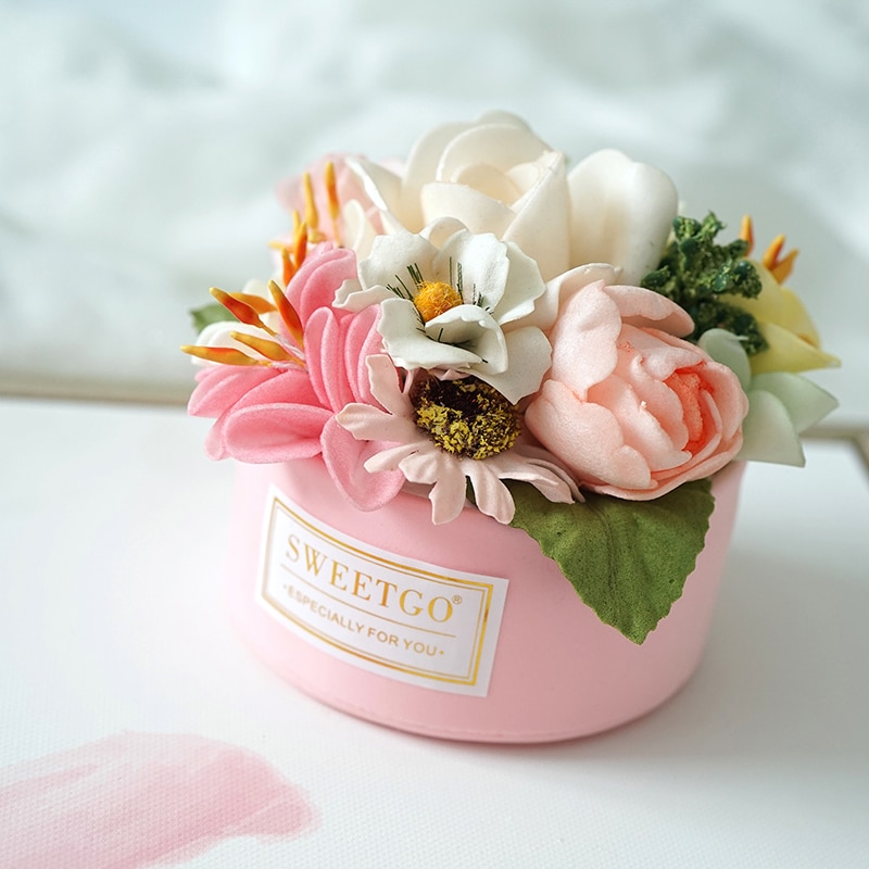 Bakken winkel etalage Bloem winkel etalage kunstbloem mand taart decoratie Bruiloft dessert tafel rekwisieten thuis