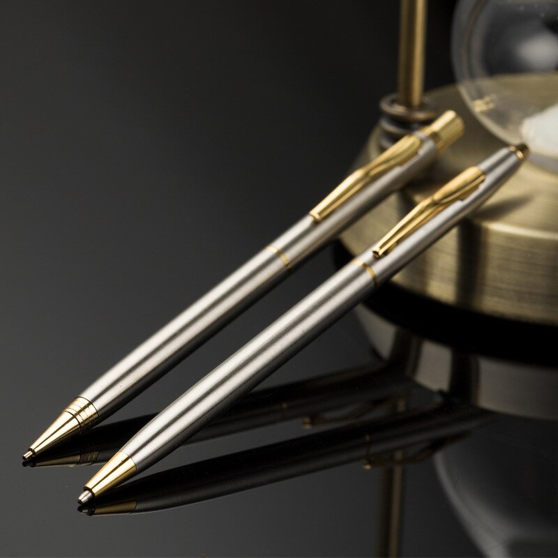 1PCS Stainless Steel Rod Rotating Metal Press Metal Pencil 0.5MM Lead Core Student Special Automatic Pencil Advertising Pen