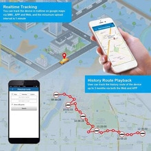 For Android And IOS Car Tracker Li-ion Battery Mini GPS Use SIM Card Black