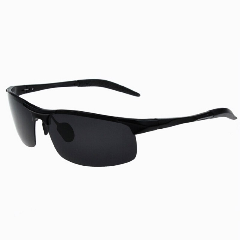 aluminium polariserte solbriller sportsbriller briller fiske eyeswears  uv400 lunettes polarisantes peche utendørs: Svart