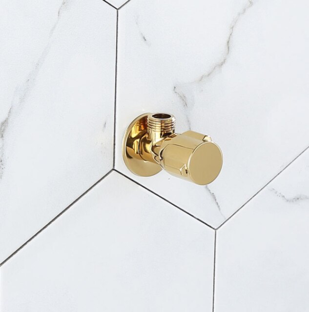 Messing Driehoek Klep Water Regelklep Goud Hoek Valve Badkamer Tap Water Valve 1/2*1/2 Messing Chroom Hoek Kleppen: 03