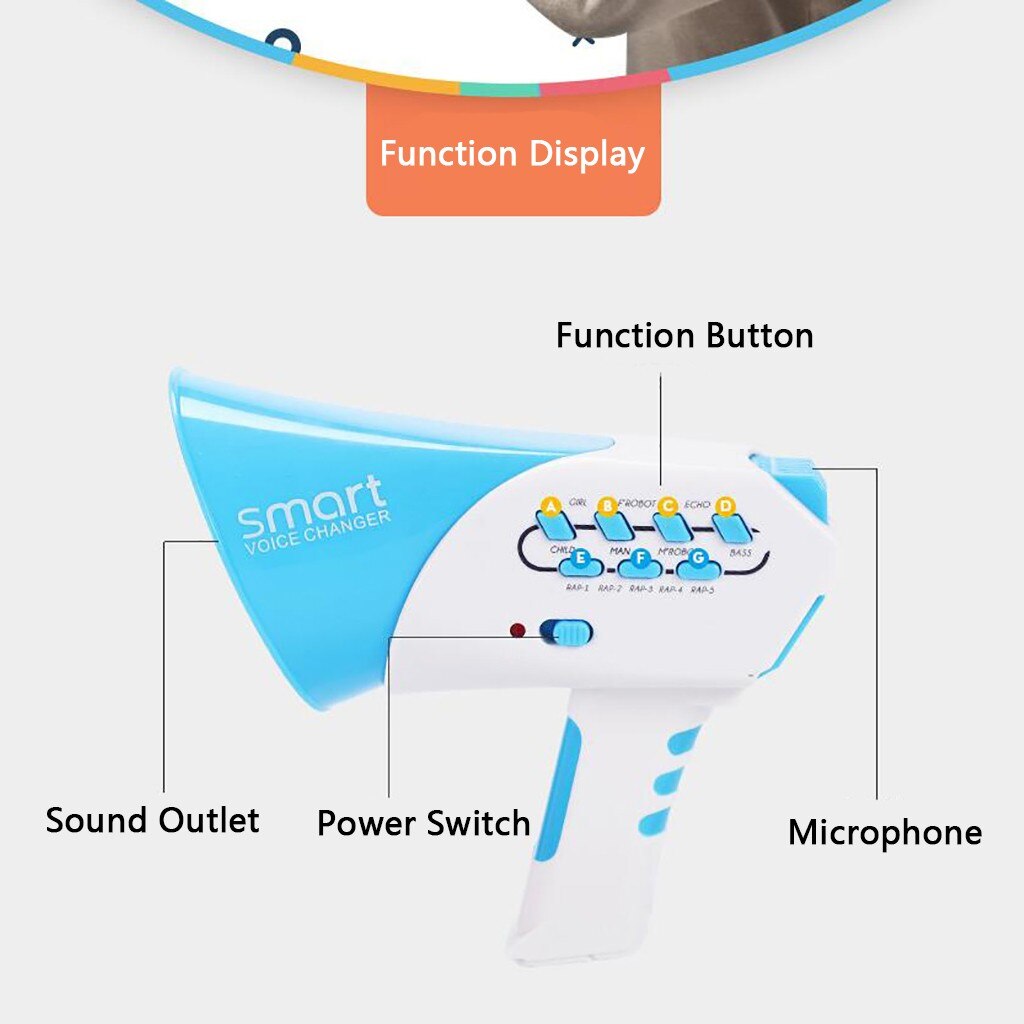 Mini Hoorn Funny Kids Luidspreker Speelgoed Multi 7 Stemmen Plastic Voice Changer Smart Speelgoed Onderwijs Speelgoed voor Kinderen # p4