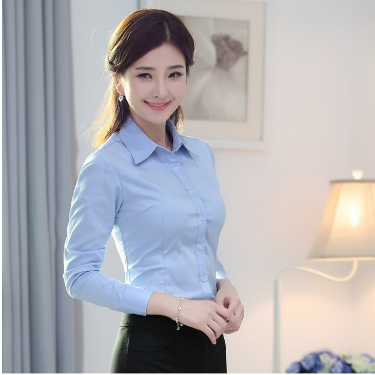 Camisa blanca de coreana para mujer, camisas de mezcla de algodón para mujer, blusa de manga larga, camisa de estudiante de otoño, Tops básicos para mujer S-5XL: S / Gris