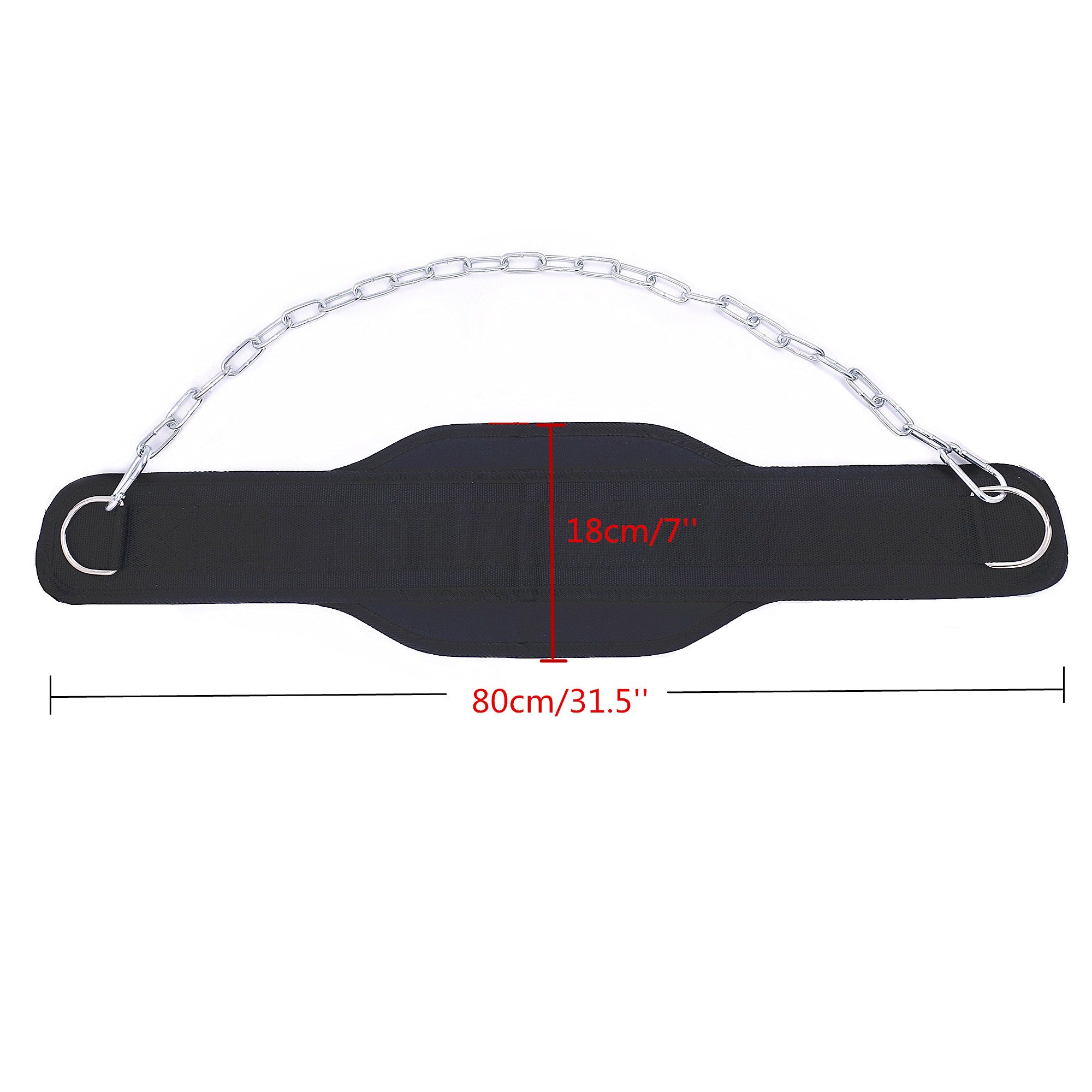 Fitness Weight Lifting Belt With Chain Crossfit Pull Up Dipping Neoprene Belt Home Gym Exercise Waist Weightlifting Training