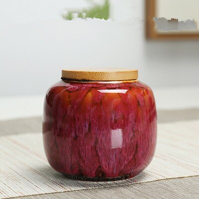 Coffee, sugar, tea, solid color tea cans with wooden lids, sealed tea cans, exquisite cloth lids, candies, flower tea cans: 5