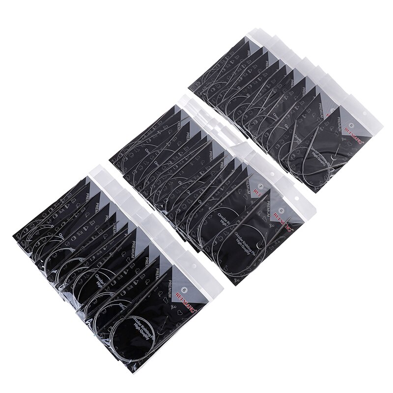 11Pcs/set 43/65/80cm Stainless Circular Knitting Needles Size 6-16