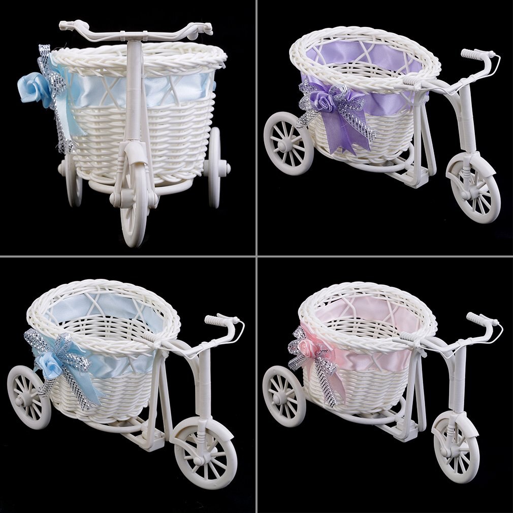 Beauté rotin Tricycle vélo fleur panier Vase stockage jardin mariage fête décoration bureau chambre tenant bonbons