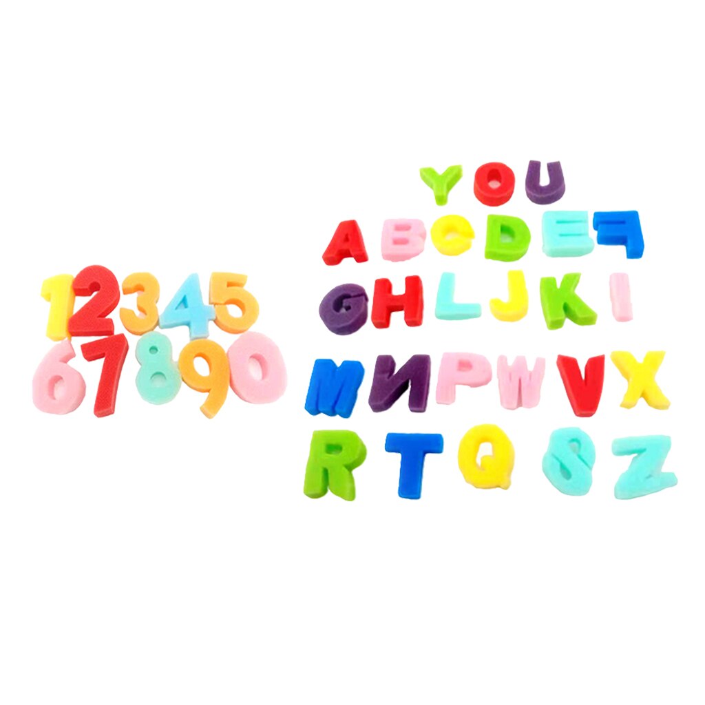 36x Sponge Stamps Alphabets Numbers Crafts Inkpad ... – Grandado