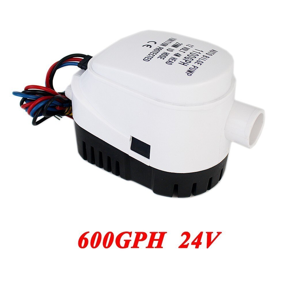 600GPH DC 12 V/24 V Automatische lenspomp voor boot met auto vlotterschakelaar, dompelpompen elektrische waterpomp, 12 24 v volt 12 volt 600: 600GPH 24V