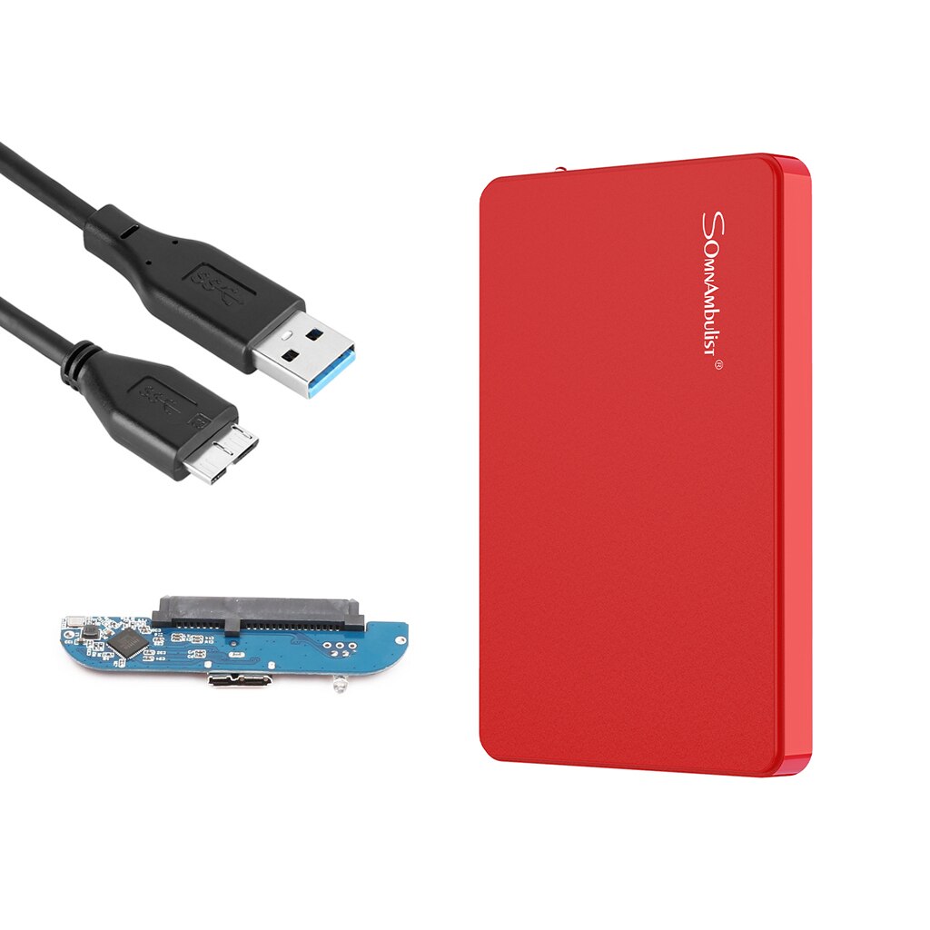 Abs Materiaal Draagbare Externe Harde Schijf Shell Usb 3.0 2.5 Inch Hdd Harde Schijf Opslag Apparaat Voor Laptop Desktop: Rood