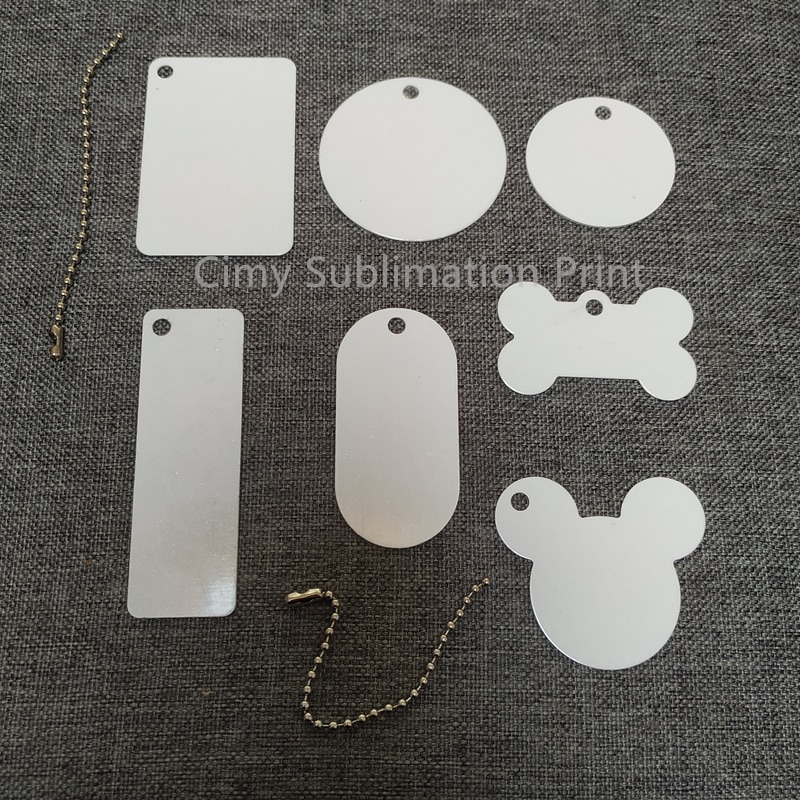 50pcs/lot Blank Sublimation Metal Pendant Tags DIY Printing Sublimation Ink Transfer paper Both sides Print