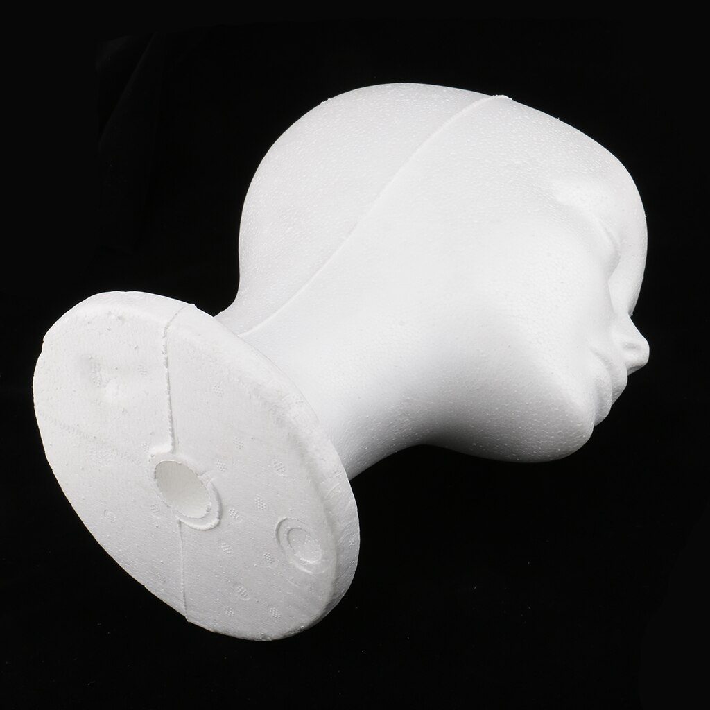 1 stuk vrouwelijke piepschuim mannequin mannequin hoofd model pruiken hoeden brillen displaystandaard wit voor huisdecoratie