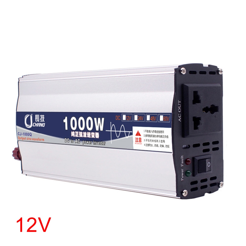 600W 1000W Supply Car Pure Sine Wave Surge Protection Transformer Power Inverter Practical Adapter Converter 12V 24V To 220V